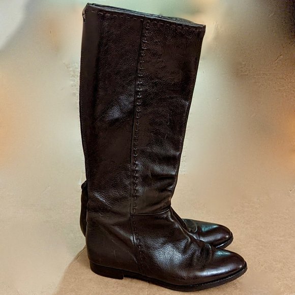 Gryson Knee-High Leather Boots And Dust Bag (Brown) - Picture 4 of 16